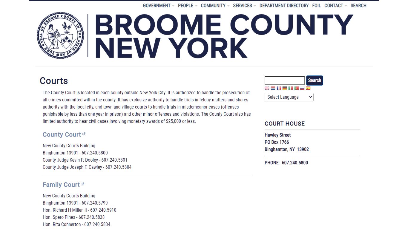 Courts | Broome County